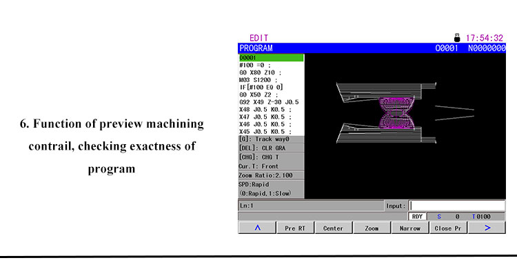 ATD980TEa graphic toolpath preview verifying program accuracy